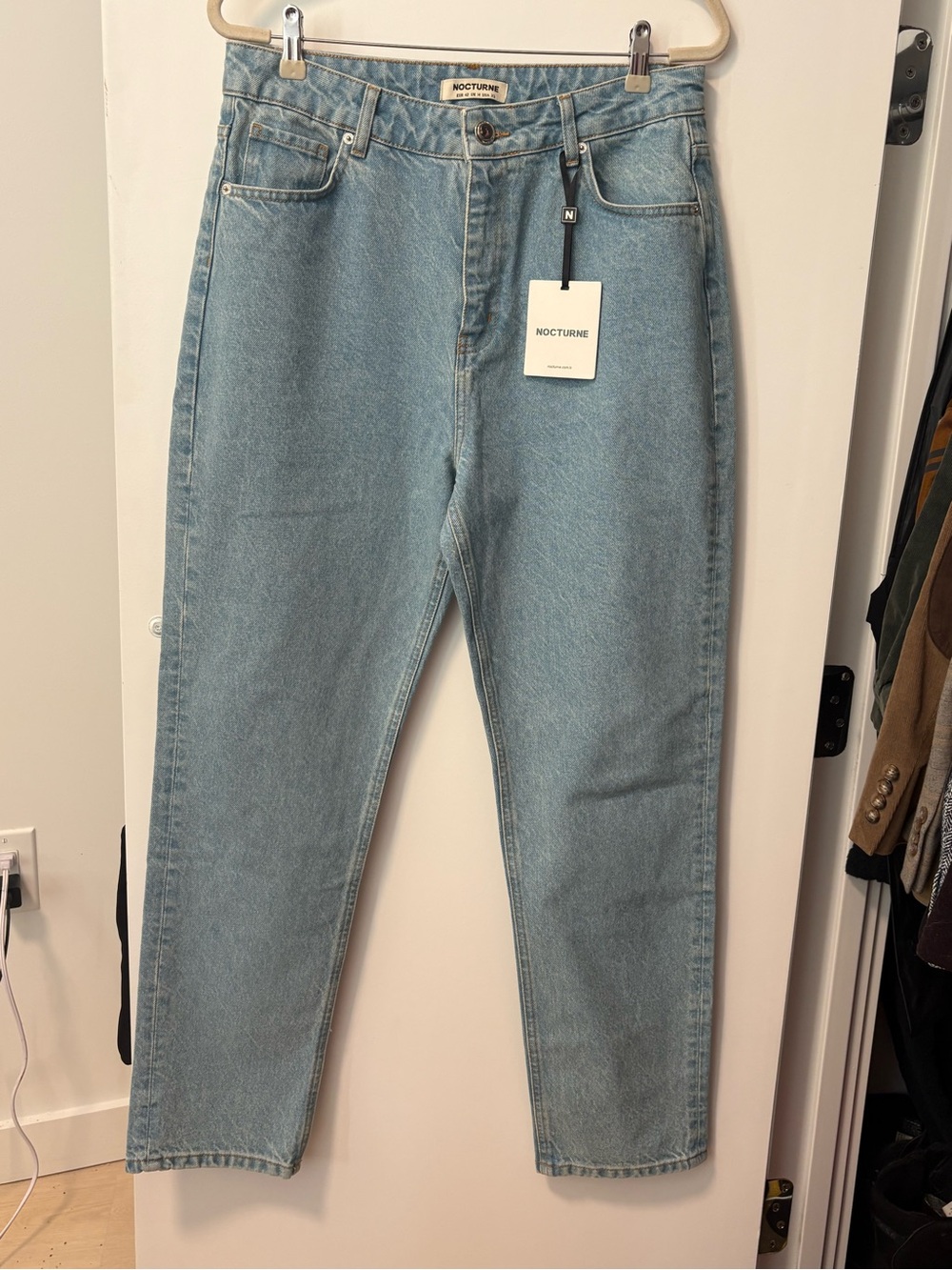 Nocturne Women's Straight Leg Jeans - Light Wash Denim - XL